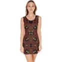 Digital Abstract Geometric Pattern in Warm Colors Bodycon Dress View1