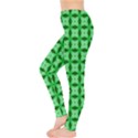Green Abstract Tile Pattern Leggings  View3