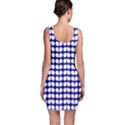 Blue And White Leaf Pattern Bodycon Dress View2