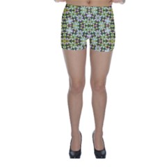 Neo Noveau Style Floral Print Skinny Shorts by dflcprintsclothing