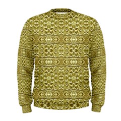 Golden Geometric Floral Print Men s Sweatshirt by dflcprintsclothing