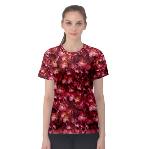 Warm Floral Collage Print Women s Sport Mesh Tee by dflcprintsclothing