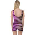 Hot Pink Black Tiger Pattern  Women s Boyleg One Piece Swimsuit View2