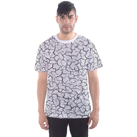 Cracked Abstract Print Texture Men s Sport Mesh Tee by dflcprintsclothing