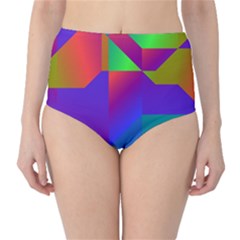 Colorful Gradient Shapes High-waist Bikini Bottoms by LalyLauraFLM