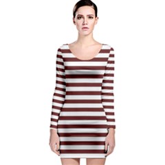 Marsala Stripes Long Sleeve Bodycon Dresses by ElenaIndolfiStyle
