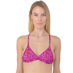 Bright Pink Confetti Storm Reversible Tri Bikini Tops by KirstenStar