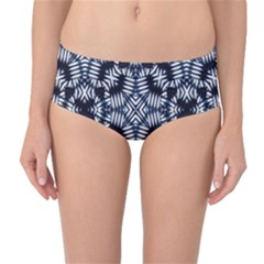 Futuristic Geometric Print Mid-waist Bikini Bottoms by dflcprintsclothing