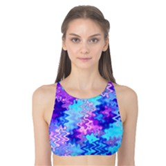 Blue And Purple Marble Waves Tank Bikini Top by KirstenStar