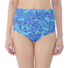 Blue Confetti Storm High-waist Bikini Bottoms by KirstenStarFashion