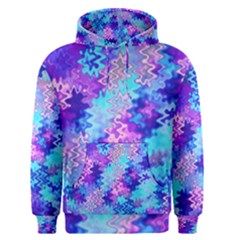 Blue And Purple Marble Waves Men s Pullover Hoodies by KirstenStarFashion