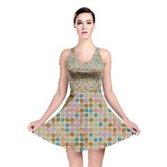 Retro Dots Pattern Reversible Skater Dress by LalyLauraFLM