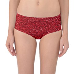Sparkling Glitter Red Mid-waist Bikini Bottoms by ImpressiveMoments