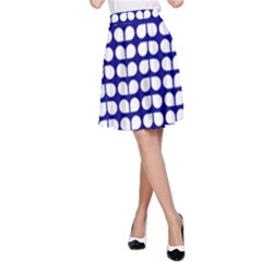 Blue And White Leaf Pattern A-line Skirts by GardenOfOphir