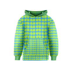 Blue Lime Leaf Pattern Kid s Pullover Hoodies by GardenOfOphir