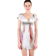 Abstract Angel In White Short Sleeve Bodycon Dresses by digitaldivadesigns