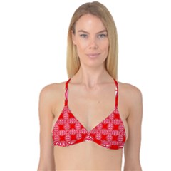 Retro Red Pattern Reversible Tri Bikini Tops by ImpressiveMoments