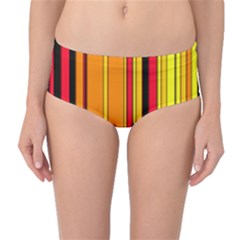 Hot Stripes Fire Mid-waist Bikini Bottoms by ImpressiveMoments