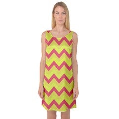 Chevron Yellow Pink Sleeveless Satin Nightdresses by ImpressiveMoments