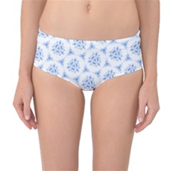 Sweet Doodle Pattern Blue Mid-waist Bikini Bottoms by ImpressiveMoments