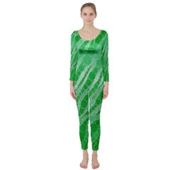 Florescent Green Zebra Abstract  Long Sleeve Catsuit by OCDesignss