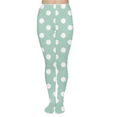 Light Blue And White Polka Dots Women s Tights by GardenOfOphir