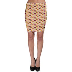 Colorful Ladybug Bess And Flowers Pattern Bodycon Skirts by GardenOfOphir