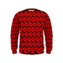Charcoal And Red Peony Flower Pattern Boys  Sweatshirts View1