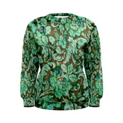 Beautiful Floral Pattern In Green Women s Sweatshirts by FantasyWorld7