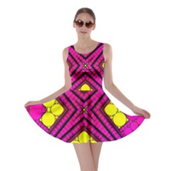 Florescent Pink Yellow Abstract  Skater Dresses by OCDesignss
