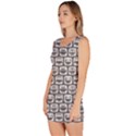 Gray And White Owl Pattern Bodycon Dresses View2