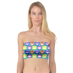 Colorful Whimsical Owl Pattern Women s Bandeau Tops by GardenOfOphir