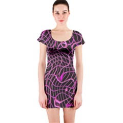 Ribbon Chaos 2 Pink Short Sleeve Bodycon Dresses by ImpressiveMoments