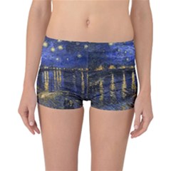 Vincent Van Gogh Starry Night Over The Rhone Reversible Boyleg Bikini Bottoms by MasterpiecesOfArt