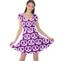 Purple Pretzel Illustrations Pattern Cap Sleeve Dresses View1
