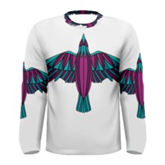Stained Glass Bird Illustration  Men s Long Sleeve T-shirts by carocollins