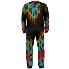 Blue, Gold, And Red Pattern Onepiece Jumpsuit (men)  by digitaldivadesigns