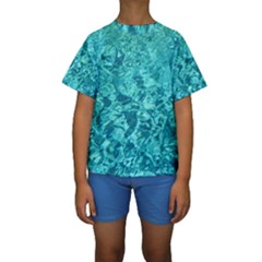 Turquoise Water Kid s Short Sleeve Swimwear by trendistuff