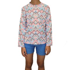 Trendy Chic Modern Chevron Pattern Kid s Long Sleeve Swimwear by GardenOfOphir