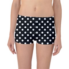 Black And White Polka Dots Boyleg Bikini Bottoms by GardenOfOphir