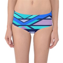 Angles And Stripes Mid-waist Bikini Bottoms by LalyLauraFLM