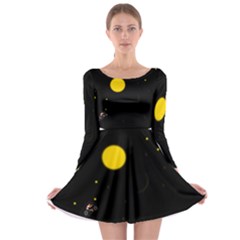 Cycle To The Moon Long Sleeve Skater Dress by JDDesigns