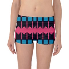 Rhombus And Stripes Pattern Boyleg Bikini Bottoms by LalyLauraFLM