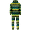 Scallop Pattern Repeat in  New York  Teal, Mustard, Grey and Moss Hooded Jumpsuit (Men)  View1