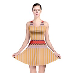 Stripes And Chevrons Reversible Skater Dress by LalyLauraFLM