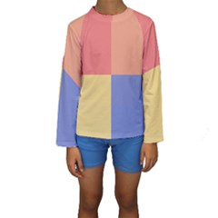 4 Squares  Kid s Long Sleeve Swimwear by LalyLauraFLM