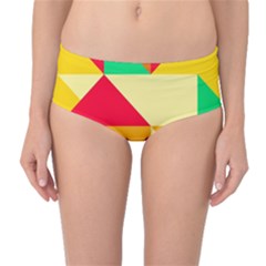 Retro Colors Shapes Mid-waist Bikini Bottoms by LalyLauraFLM