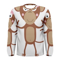 Female Monkey With Flower Men s Long Sleeve Tee by ilovecotton