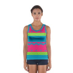 Chevrons And Stripes  Women s Sport Tank Top by LalyLauraFLM