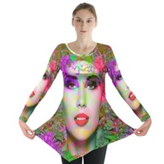 Flowers In Your Hair Long Sleeve Tunic  by icarusismartdesigns